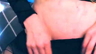 Scoopcake fucking herself in hot nylon action with double layers