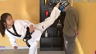 176cm, 78kg Karate Girlfriend Powerful Kick, Round 1