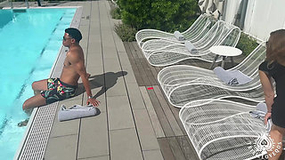 MILFs Rooftop Pool Meet W BBC - Deepthroat, Anal, Creampie