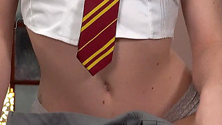 Drenched & Desperate: Student Girl Soaks Her Uniform in Oil