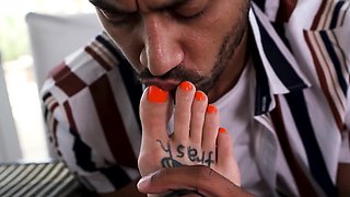 Tattooed Brunette Alex Jones Banged Hard After Worshipping