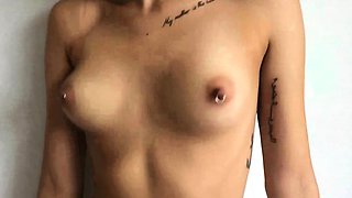 Very Hot Amateur French Teen couple tit fuck on Webcam
