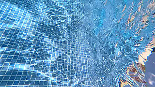 Nude Pool Tease and Masturbation While He Watches