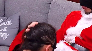 Naughty Girl Gets Spanked, Punished, and Face-fucked by Santa Claus for Masturbating on Christmas Day!