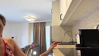 Horny Teen Slut Bored in See-Through Dress Shows Everything