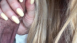 Dick Sucking Blowjob with Red Lipstick and Cum in Mouth Ending