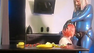 Romantic Sexual BDSM Morning of 2 Lesbian Girls in Latex Rubber