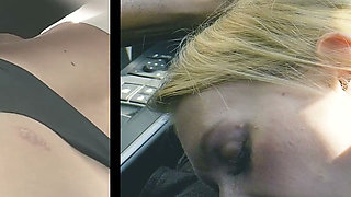 Nikki Has Huge Tits and Sucks the Big Cock in the Car