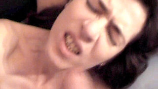 Hot Mature Housewife Rubs Here Fantastic Hairy Pussy in Close up and Beocomes a Huge Cumshot on Face and Mouth