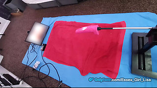 Essex Girl Lisa anal dildo fun on the fucking machine