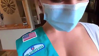 Role-playing Wife Becomes a Girl Scout for Her Neighbor Husband and Fucks Like a Teen
