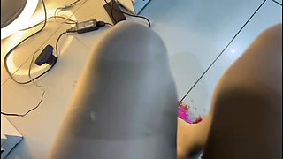 Domme Secretary Crushing Balls Tomatoes in High Heels