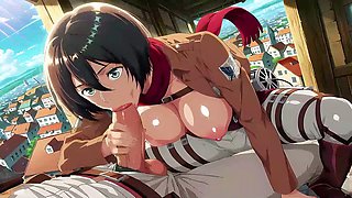 Hentai ahegao, mikasa ackerman, anime ecchi hentai