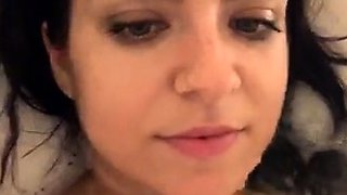 Lovely Amateur teen brunette masturbating outdoor