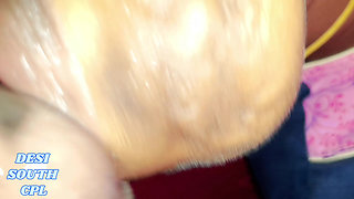 Indian Tamil housewife plowing come in mouth