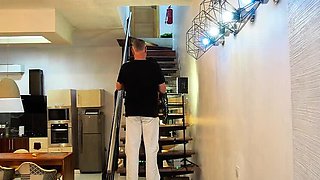Black Swan Stairway Fuck - Big Ass MILF Gets Pounded Doggy Style on Stairs