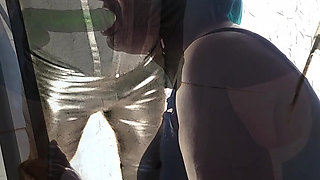 Super Sexy Sissy Slut Kandi swings her cock in her Black latex and boots PMV