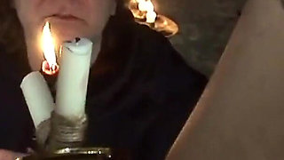 Witch Hangs Upside Down and Gets Drizzled with Black Wax