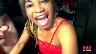 Hot Ggg Slut Swallows Loads of Cum in Wild Bukkake