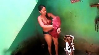 Rural Indian. Busty aunty soaping in front of me