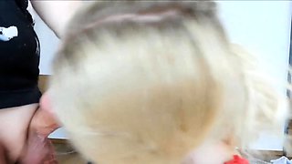 Blonde Teen in Extreme BDSM Facefuck with Cumshot