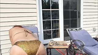 Relaxing Outside in My Bikini. the My Hairy Pussy Started Tingling, Then I Needed to Masturbate