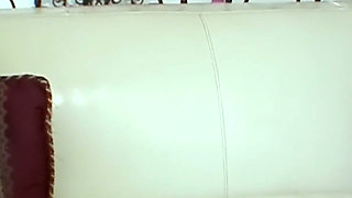 Ebony Tits Bounce on the White Couch - Long Haired Latina Fingers Her Girlfriend Deep