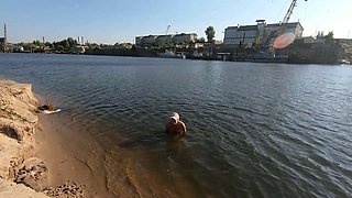Blonde Babe MissMotivated's Naked River Bath