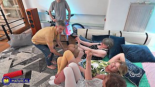 Two Guys Fuck Three Shaved Grannies