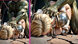 Blonde Elf Babe Gets a Pounding From the Orc King's Cock Part2. Waifu Hentai Animation.