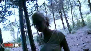 Starla-candy Beautiful French Blonde Starla Candy Pees in the Woods Then Sucks Terry's Cock