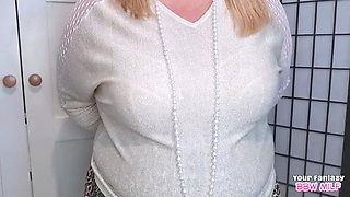 BBW Wife Homemade: Cheating Milf Mom & Aunt Show Big Natural Tits in Outfit