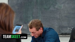 Teamskeet - hot dark haired schoolgirl gets punished