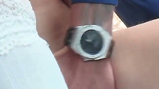 Filming a Stranger Finger Fuck My Wife in Public! Hot Wife Sharing Taboo!