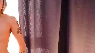 European blonde solo masturbating