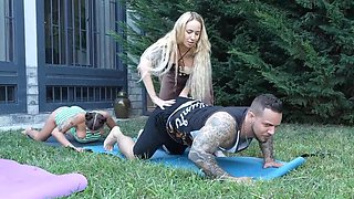 Bella Mur and Monika Fox in Outdoor Yoga Class Turns into Hot Threesome