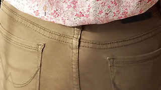 Naughty Colleague Showing off Wedgie Pussy