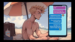 My New Girlfriend Taboo Hentai Game Ep.27 Accidental Boner at the Beach After Sexting My GF!