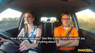Fake Driving School - Hot Redheads Dirty Secret: Outdoor Blowjobs and Big Tits Worship