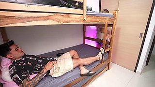 Spanish Fan Pounds KerentSleens Big-Titted Blonde Ass Bareback in Colombian Hostel Fantasy