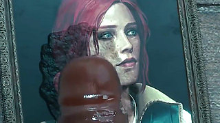Ciri’s Nighttime Fun - Futanari Cum on Redhead Triss Portrait 3D Animation
