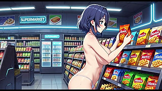 Funny Jokes and Boobs in Supermarket, Ai Animation