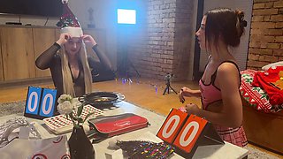 Jessie Ames and Layla Scarlett in Steamy Threesome: Two Guys Get Drenched by Big-But