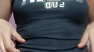 Horny Indian Babe Removes Dress & Presses Her Juicy Boobs