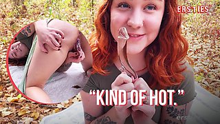 Pulchritudinous Autumn's outdoor masturbation action