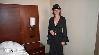 Angel Grave Gags on Victorian Big Cock in POV
