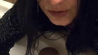 Bathroom Pee Fetish in Shiny Outfit. Pvc Dress Toilet Tease and Dirty Talk