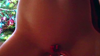 Small tit brunette gives a POV blowjob