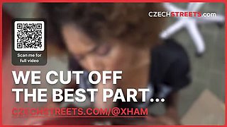 Hot Black Hairdresser Gets Hard Deep Throat on the Street