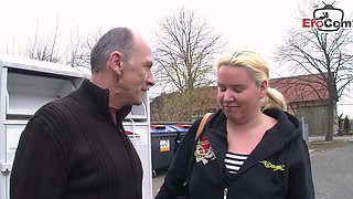 German boyfriend asks housewife on street about sex